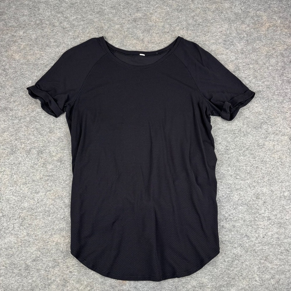 Lululemon Open Up Tie Back Tee Relaxed Fit W3CT4S Black Womens 4